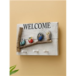 Вешалка WELCOME, 31×6.5×21 см, дерево албезия