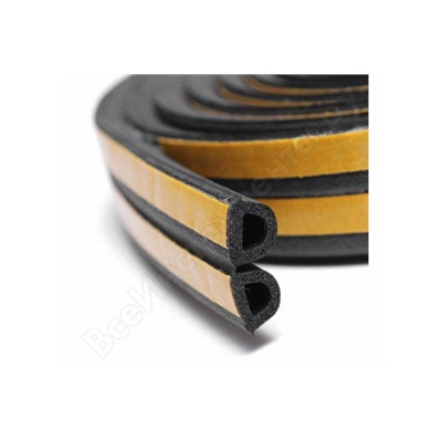 Утеплитель резин.D-проф.ЧЁРНЫЙ 100м