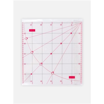 Линейка для квилтинга и пэчворка, с отверстиями, 30×30 см, розовая