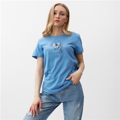 Футболка женская Be Friends, голубая, размер 44