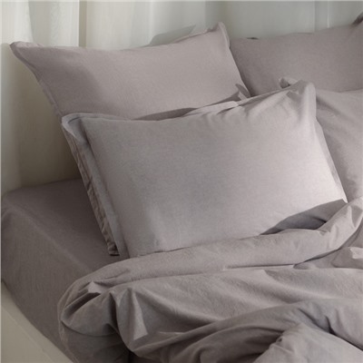 Простыня на резинке евро SL Home «Деним», 200×200+30 см, серая, жатый хлопок