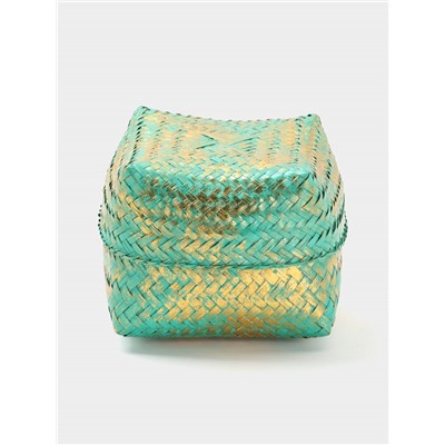 Корзинка плетёная «Голден мини», 19×19×14 см, голубая
