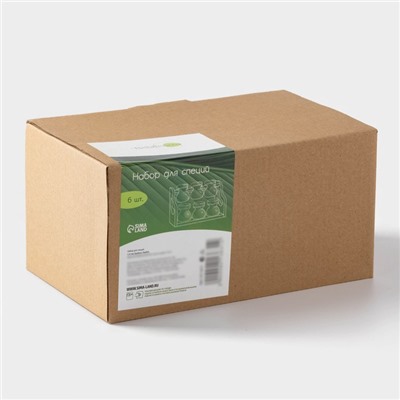 Набор для специй BellaTenero, 50 мл, набор 7 шт., на бамбуковой подставке, фарфор, белый