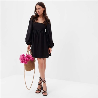 Платье с бантом мини женское MIST Summer time, чёрное, размер 42