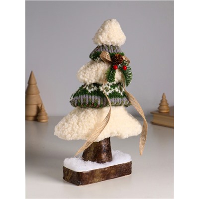Фигурка «Вязаная ёлочка с бантом», 19×8×30 см