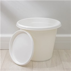 Горшок для цветов с поддоном «Альтернатива. Эконом», 10 л, пластиковый, белый