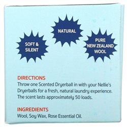 Nellie's, Scented Wool Dryerball, Rose, 50 Loads