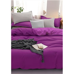 КПБ Павлина Манетти полисатин однотон. лиловый/серый S23