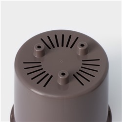 Кашпо для цветов со вставкой «Стив», 650 мл, d=11.5 см, h=10.5 см, цвет французский серый