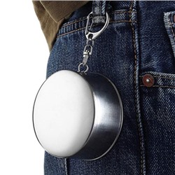 Складной стакан, 250 мл, d=6 см, с карабином, нержавеющая сталь