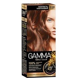 Gamma Perfect Color Стойкая Крем-Краска для волос тон 7.37 Золотисто-каштановый с окислителем кремом 6% 50 мл
