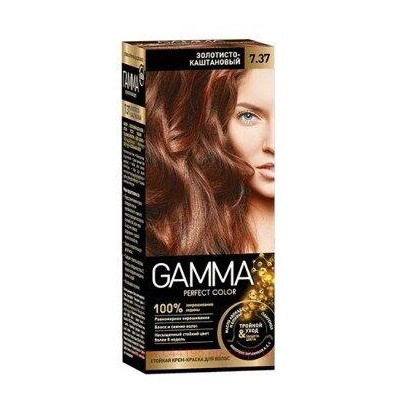 Gamma Perfect Color Стойкая Крем-Краска для волос тон 7.37 Золотисто-каштановый с окислителем кремом 6% 50 мл