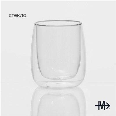 Стакан с двойными стенками Magistro «Поль», 210 мл, стекло, прозрачный