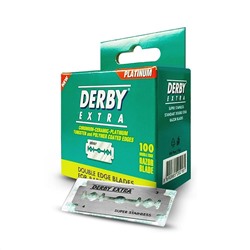 Лезвия для бритья классические двусторонние Derby Extra 100шт. в картонном блоке
