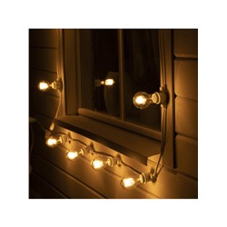 Гирлянда «Белт-лайт» 10 м, IP65, УМС, 2W, белая нить, шаг 40 см, Е27 (без ламп), 220 В