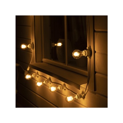 Гирлянда «Белт-лайт» 10 м, IP65, УМС, 2W, белая нить, шаг 40 см, Е27 (без ламп), 220 В