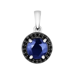 Подвеска, 1 сапфир корунд круг 8 мм/2.54 ct , шпинель, Вико