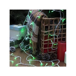 Гирлянда «Нить» 5 м, IP20, белая нить, 50 LED, 8 режимов, 220 В, свечение зелёное