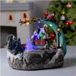 Светодиодная фигура «Площадь с фонтаном» 23×19×16 см, полистоун, батарейки АААх2 (не в комплекте), свечение мульти