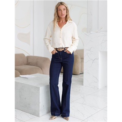 Джинсы клеш от колена из эластичного денима средней плотности