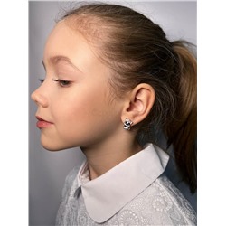 Серьги детские из золочёного серебра с эмалью и фианитами - Собачки 925 пробы ск-00з216