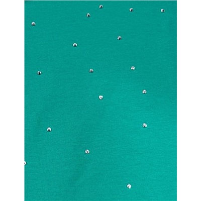 Футболка из премиального хлопка с принтом стразами