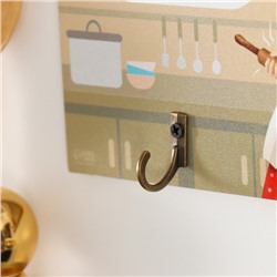 Настенный крючок декоративный «Ты - женщина, твоё место на кухне», дерево, 12.3×10 см