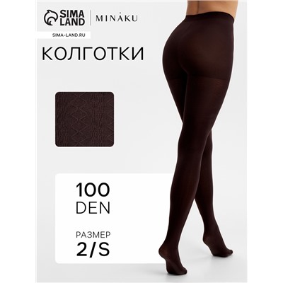 Женские колготки MINAKU 100 ден, тёмно-коричневые, размер 2/S