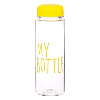 Бутылка для воды My bottle, 500 мл, 19.5×6 см, чехол в комплекте, желтая