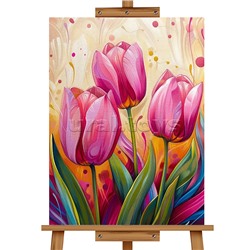 Мозаика алмазная "Тюльпаны" 20*30см.