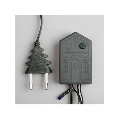 Гирлянда «Нить» 7 м, IP20, тёмная нить, 100 ламп, 8 режимов, 220 В, свечение мульти