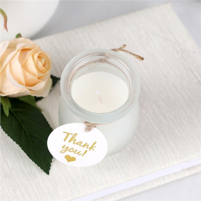 Свеча ароматическая в подсвечнике 5х7 см с крышкой / B721 /уп 12/96/ белая