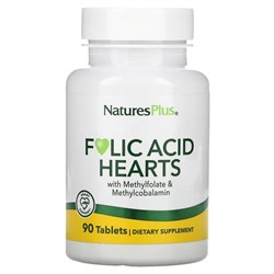 Nature's Plus, фолиевая кислота, 90 таблеток в виде сердечек