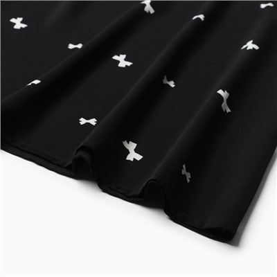 Платье с завязками на талии миди женское MIST Flower, размер 42, чёрное