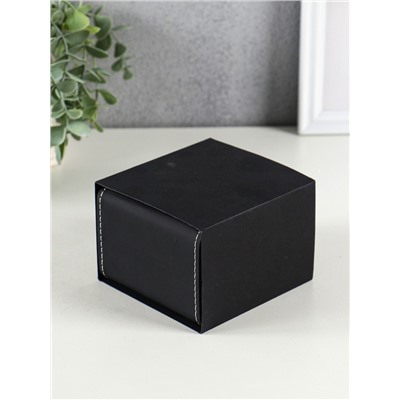 Шкатулка для часов 1 отделение «Чёрная с белой строчкой», матовая, 7.5×11×10.3 см