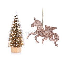 Набор новогодних украшений "Елочка и единорожка" (2шт х 10*12см)