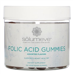 Solumeve, Жевательные таблетки с фолиевой кислотой, без желатина, разные вкусы, 100 вегетарианских жевательных таблеток