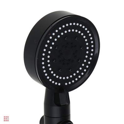 Лейка для душа, 5 режимов, 90мм, черная