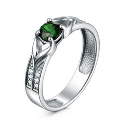 Кольцо из серебра с фианитами родированное 3301018263