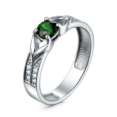 Кольцо из серебра с фианитами родированное 3301018263