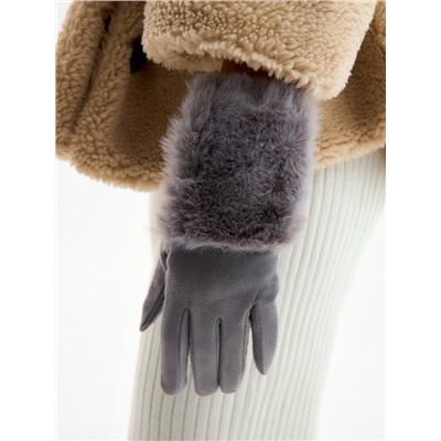 Перчатки женские, безразмерные, без утеплителя, серые