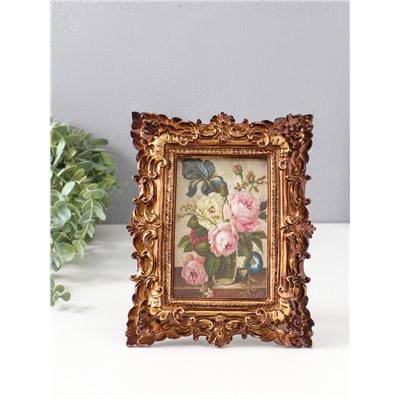 Фоторамка полистоун 9х13 см "Княгиня" золото 1,8х18х23 см