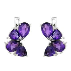 Серьги из серебра аметист, Тори