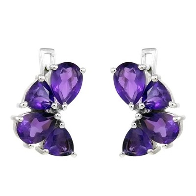 Серьги из серебра аметист, Тори