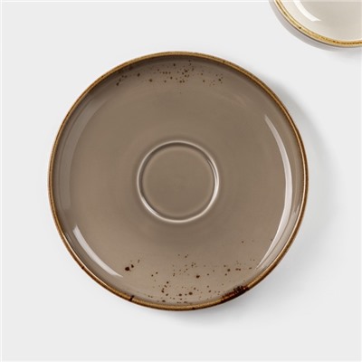 УЦЕНКА Чайная пара Magistro "Церера" чашка 250 мл, блюдце 16,3х2 см, цвет коричневый