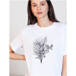 Футболка с принтом свободная из премиального 100% хлопка