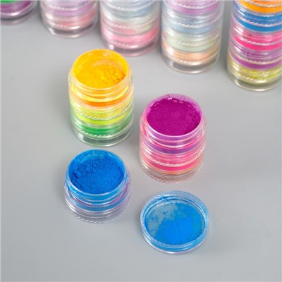 Глиттер для творчества «Пудра-втирка. Краски лета», набор 36 шт. в баночка - 1 г, 6×9×8 см