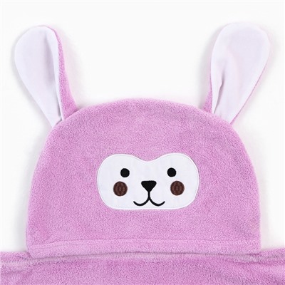 Полотенце - уголок LoveLife «Зая», 70×140 см, микрофибра, фиолетовое