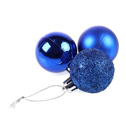 Елочные шары 12 штук 4 см / HX-12/4 /уп 192/ синий