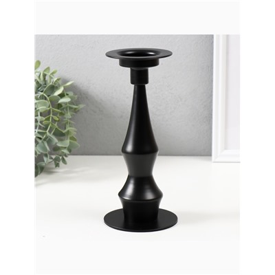 Металлический подсвечник на 1 свечу «Антонио», d=до 5 см, чёрный 9×9×22.5 см